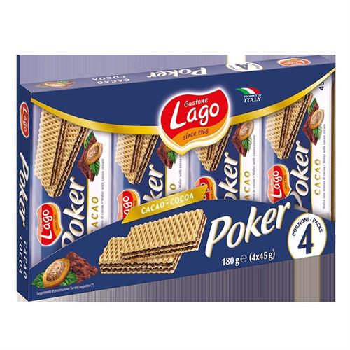 WAFERS POKER CACAO GR.45x4 x16 PZ. LAGO