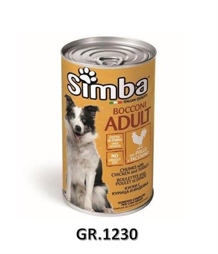 SIMBA CANE BOCCONI LATTA POLLO GR.1230x12