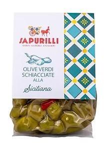 OLIVE VERDI SCHIACCIATE SICILIANA GR.300x12 SAPURILLI